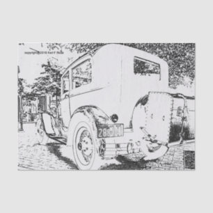 Antique car as a sketch tissue paper