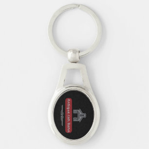 Antique Car Barn Keychain - Oval