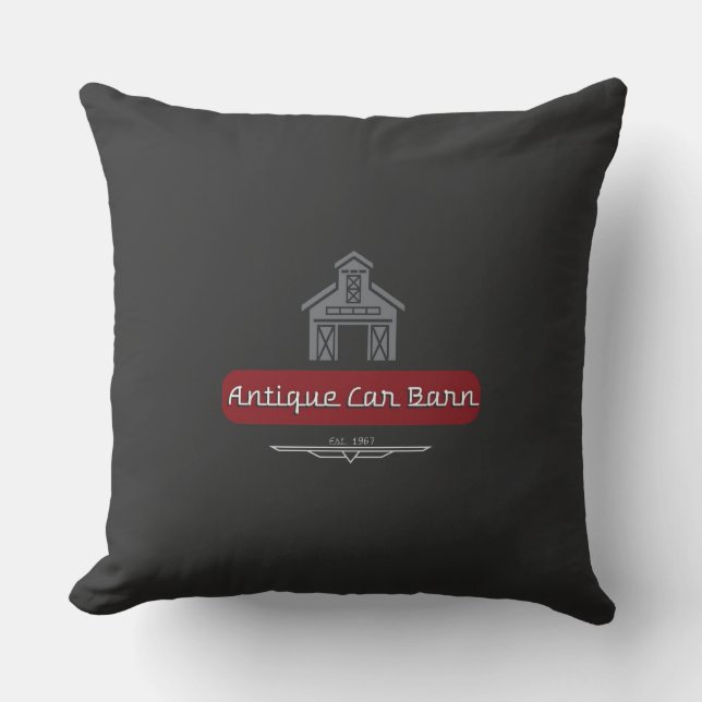 Antique Car Barn Pillow (Front)