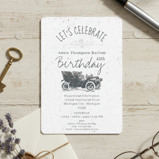 Antique Car Birthday Invitation