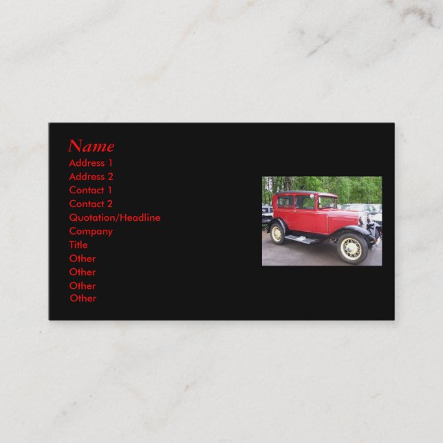 Antique Car Business Cards (Front)