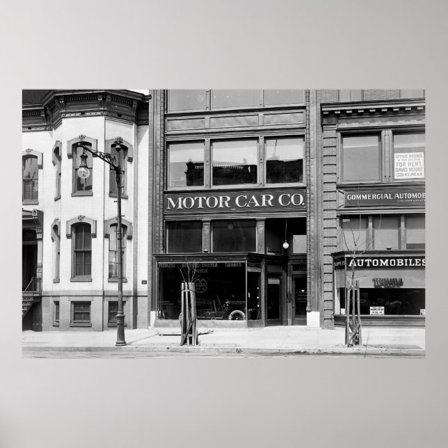 Antique Car Dealership, early 1900s Poster (Front)