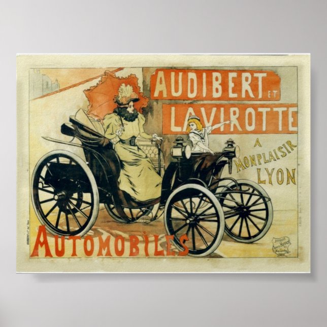 Antique Car French Ad Poster or Print (Front)