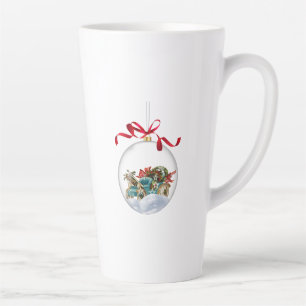 Antique Car in a Clear Christmas Bauble Latte Mug