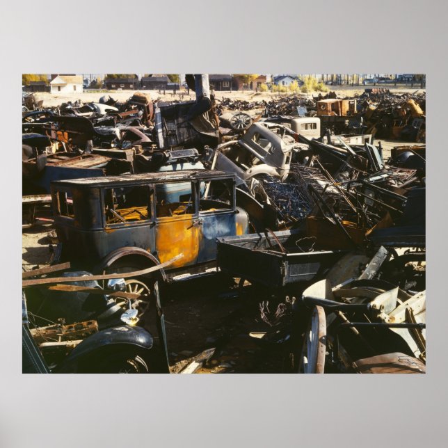 Antique Car Junkyard, 1942 Poster (Front)