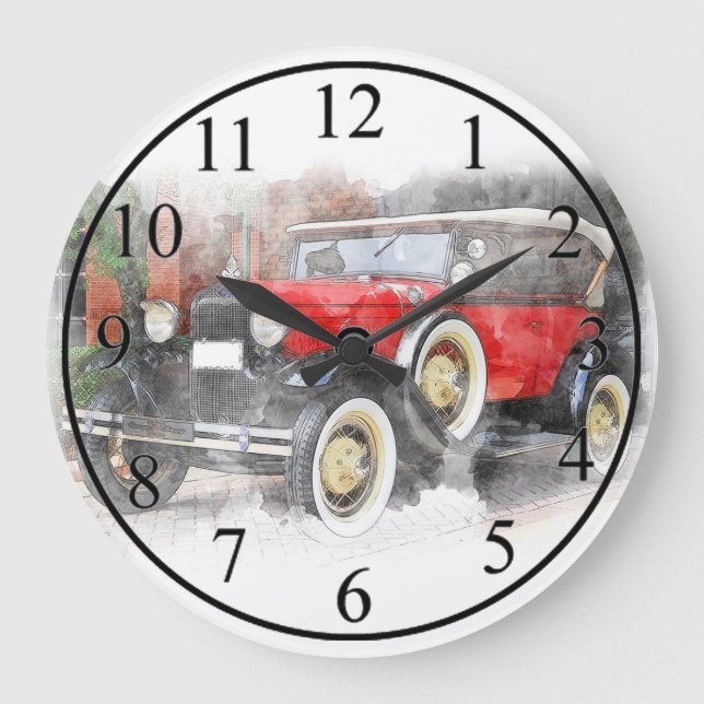 Antique Car Large Clock (Front)