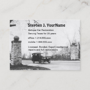 Antique Car Mechanic Restoration and Repair Business Card