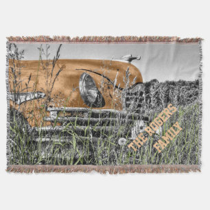 Antique Car Personalised Throw Blanket