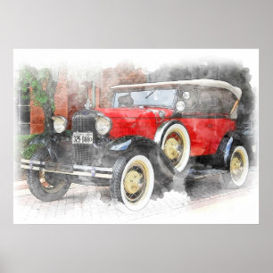 Antique Car Poster