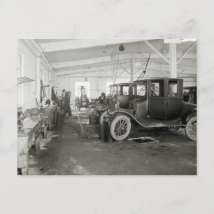 Antique Car Repair Garage, early 1900s Postcard