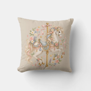 Antique Carousel Horse Cottagecore Gift Cushion