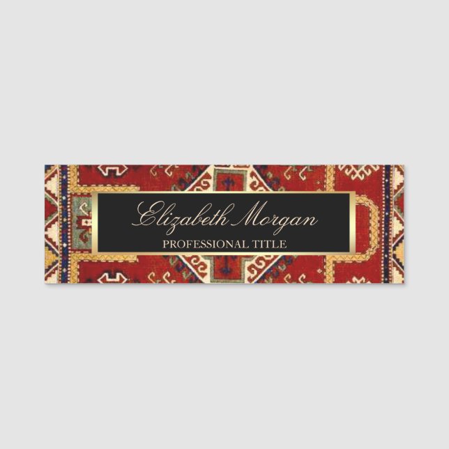 Antique Carpet Rug Frame Name Tag (Front)