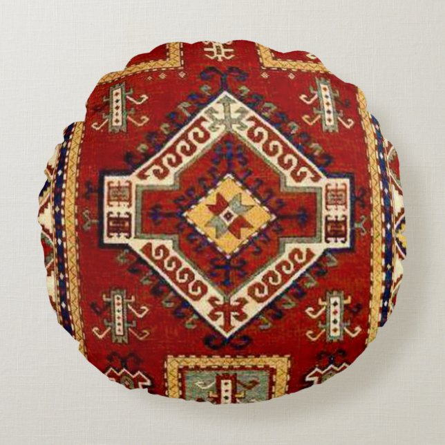 Antique Carpet Rug Round Cushion (Front)