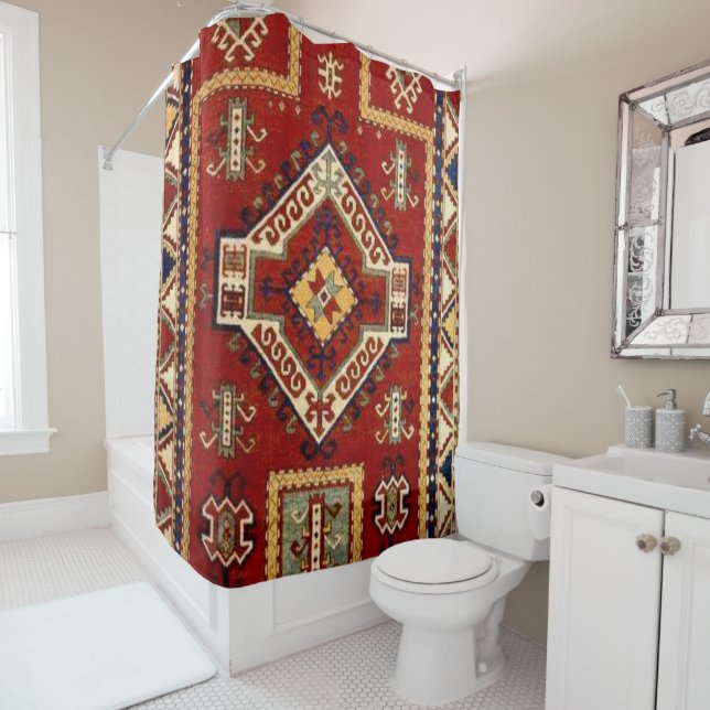 Antique Carpet Rug Shower Curtain (In Situ)
