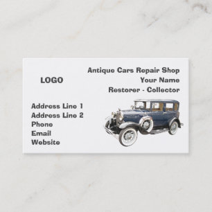 Antique Cars Repair Shop Collector Business Card