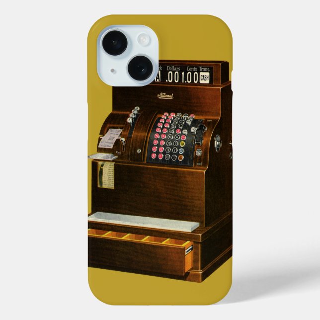 Antique Cash Register, Vintage Retail Business Case-Mate iPhone Case (Back)