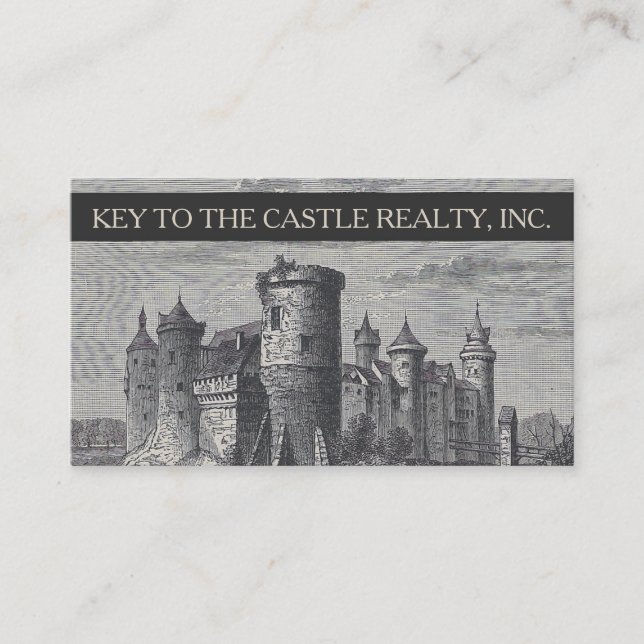Antique Castle | Vintage Illustration Business Card (Front)