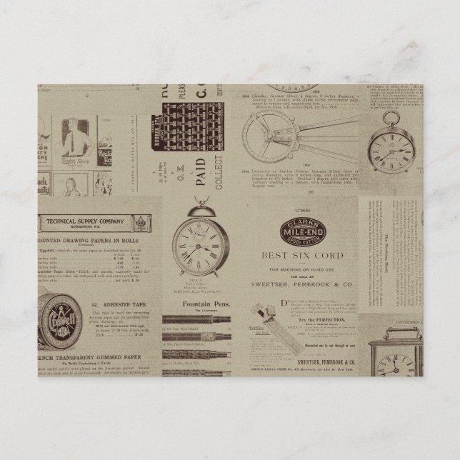Antique Catalogue Pages Postcard (Front)
