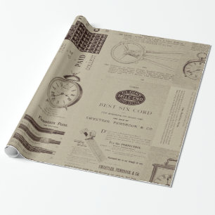 Antique Catalogue Pages Wrapping Paper