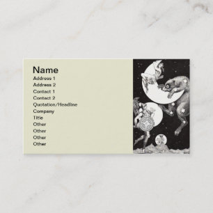 Antique Celestial Moon Goddess & Ursa Major Bear Business Card