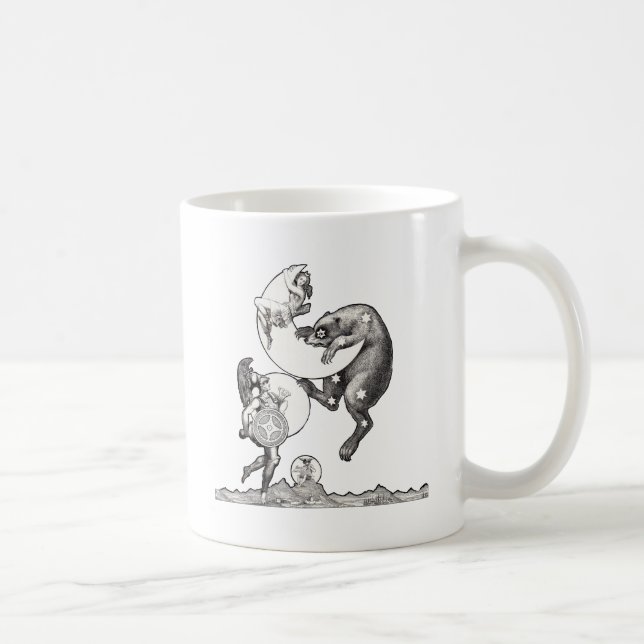 Antique Celestial Moon Goddess & Ursa Major Bear Coffee Mug (Right)