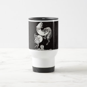 Antique Celestial Moon Goddess & Ursa Major Bear Travel Mug