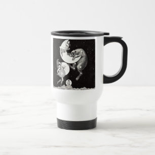 Antique Celestial Moon Goddess & Ursa Major Bear Travel Mug