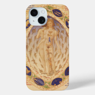 Antique Celestial Zodiac Chart, Vintage Astrology iPhone 15 Case
