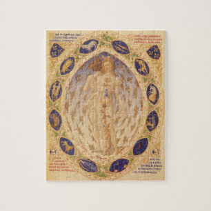 Antique Celestial Zodiac Chart, Vintage Astrology Jigsaw Puzzle