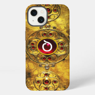 ANTIQUE CELTIC WARRIOR SHIELD RUBY GEM MONOGRAM iPhone 13 CASE