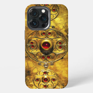 ANTIQUE CELTIC WARRIOR SHIELD WITH RUBY GEM STONES iPhone 13 PRO CASE