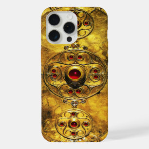 ANTIQUE CELTIC WARRIOR SHIELD WITH RUBY GEM STONES iPhone 15 PRO MAX CASE