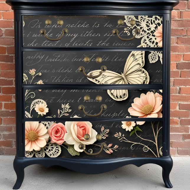Antique Chalkboard Botanicals Decoupage Print Tissue Paper (Creator Uploaded)