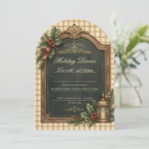 Antique Chalkboard Elegant Vintage Holiday Party Invitation