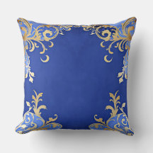 Antique Champagne Gold Filigree Royal Blue