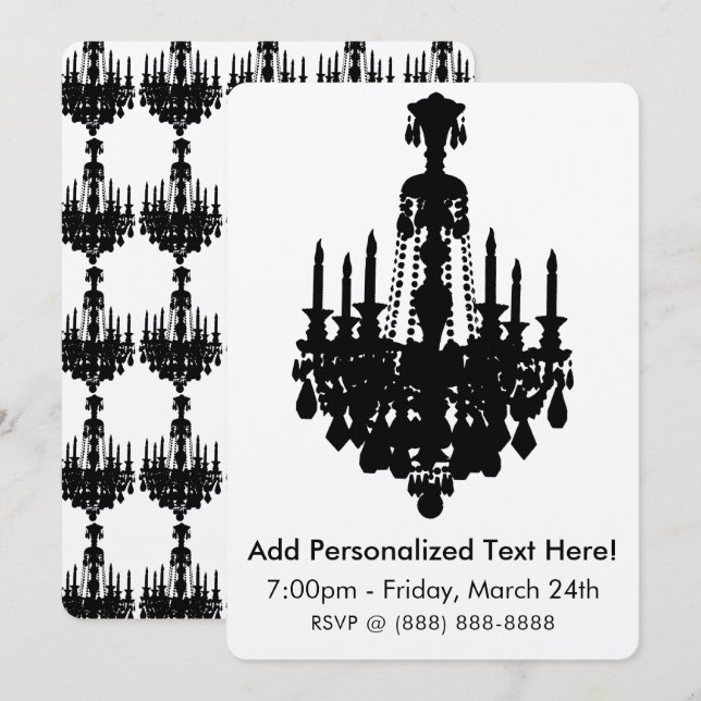 Antique Chandelier Graphic Invitation (Front/Back)