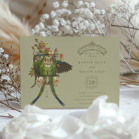Antique Charm Parrot 'Save the Date' Invitation