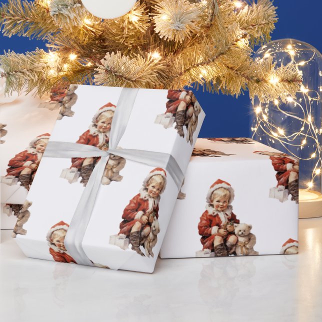 Antique Child Christmas Wrapping Paper (Holidays)