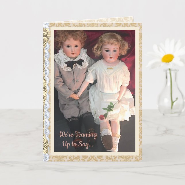 Antique Child Dolls Card for Mum  (Small Plant)