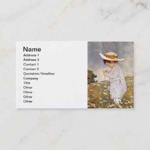 Antique Child Picking Daisies Bessie Pease Gutmann Business Card