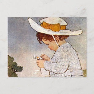 Antique Child Picking Daisies Bessie Pease Gutmann Postcard