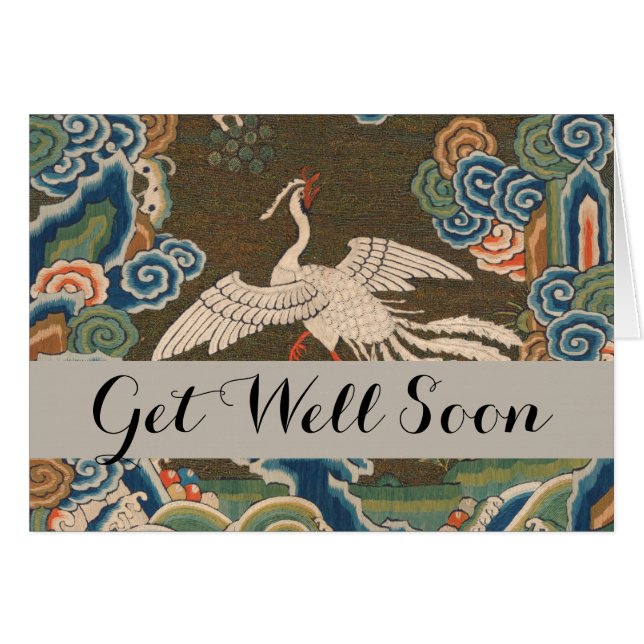 Antique chinese bird artwork tapestry phoenix (Front Horizontal)