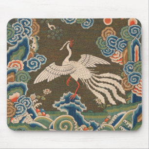 Antique chinese bird artwork tapestry phoenix mouse mat