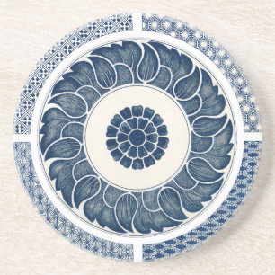 Antique Chinese Blue White Porcelain Pattern Coaster