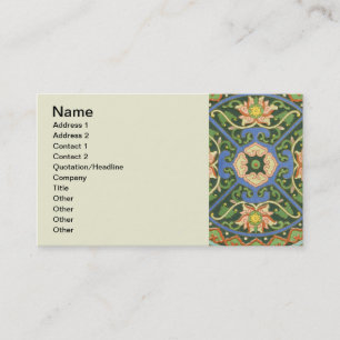 Antique Chinese Cloisonne Pattern: Jade Green Business Card