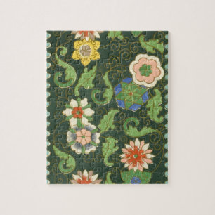 Antique Chinese Cloisonne Pattern: Jade Green Jigsaw Puzzle
