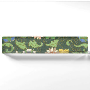 Antique Chinese Cloisonne Pattern: Jade Green Nameplate