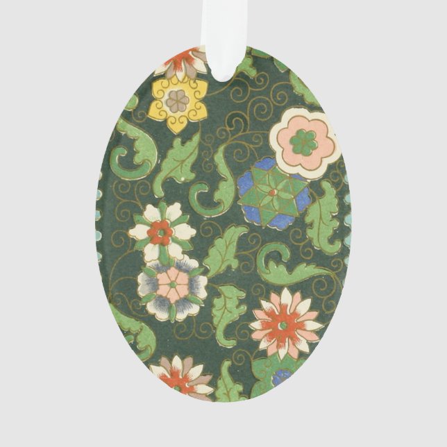 Antique Chinese Cloisonne Pattern: Jade Green Ornament (Back)
