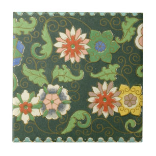 Antique Chinese Cloisonne Pattern: Jade Green Tile