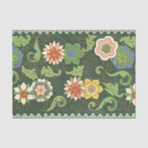 Antique Chinese Cloisonne Pattern: Jade Green Tissue Paper